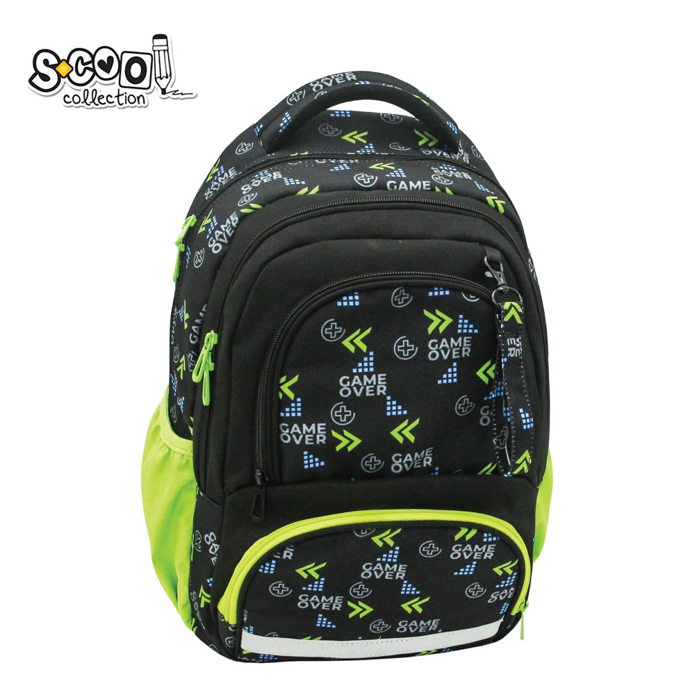 Ghiozdan ergonomic, 2 compartimente, GAME OVER, bretele reglabile, 42x31x16 cm - imagine 4